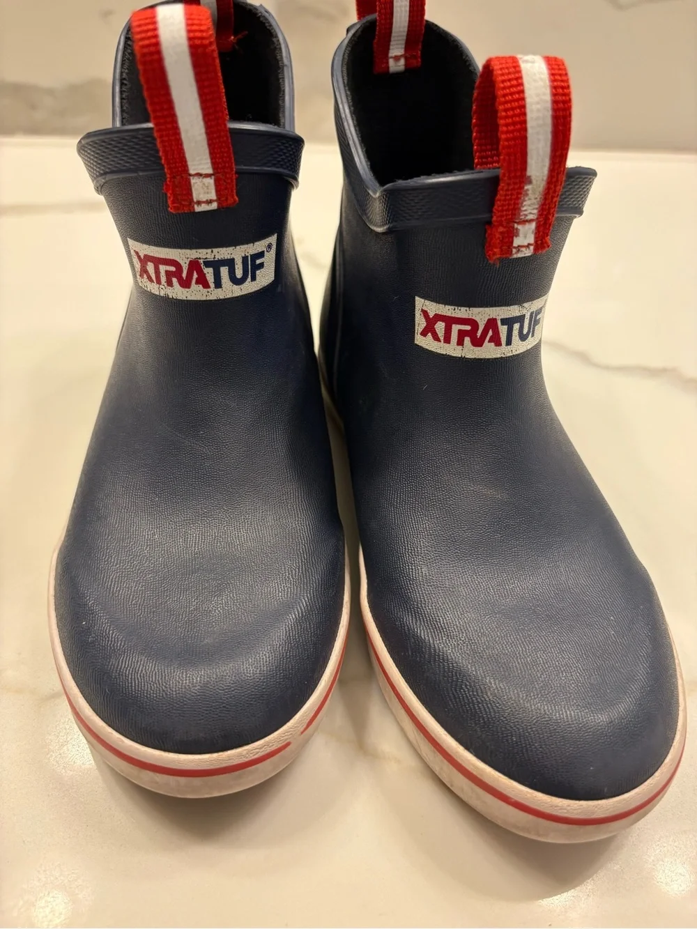 XTRATUF Kids Navy Boots with Red Trim